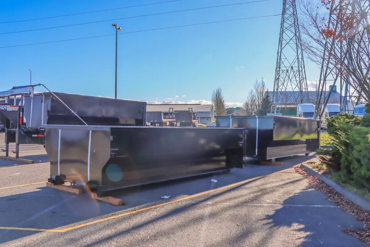 Roll-off dumpster ready for waste disposal at job site for Commercial Dumpster Rental in Yonkers